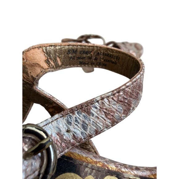 SAM EDELMAN Snake Print Platform Heels Sandals Size 8 - Picture 4 of 9